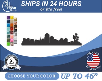 Metal Custom City Skyline - Albuquerque Outline | Powder Coated Steel | 16 Gauge Outdoor Decor