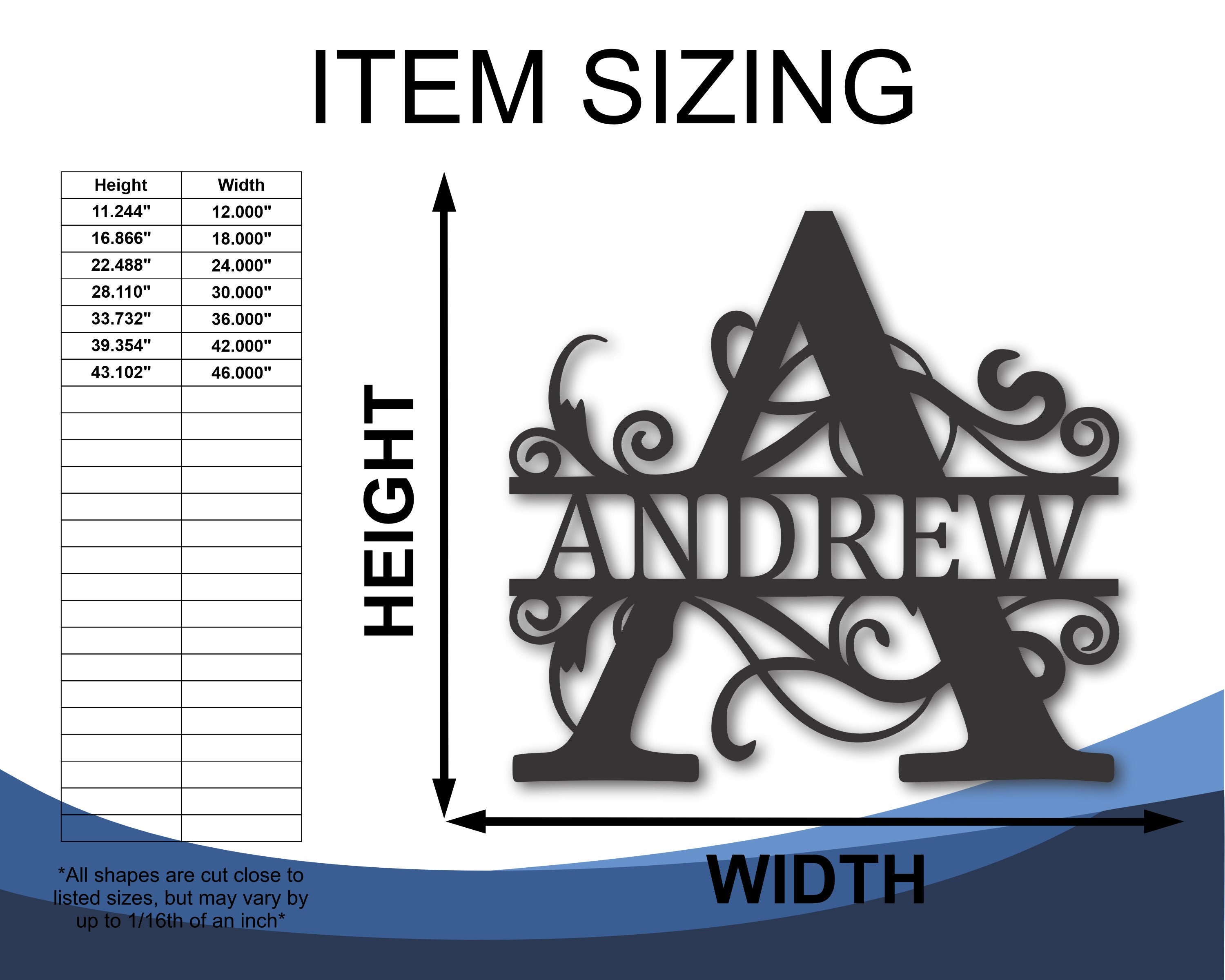 Part Monogram Metal Split Letter Monogram | Custom Metal Monogram Signs | 22 Color ...