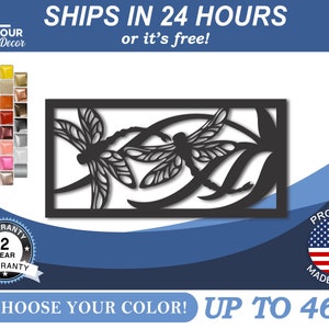 Metal Dragonfly Wall Art | Dragonfly Metal Landscape | 22 Color Options