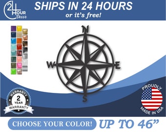 Brújula metálica decorativa para pared / 22 opciones de color