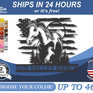 Custom Metal American Horses Wall Art | 22 Color Options