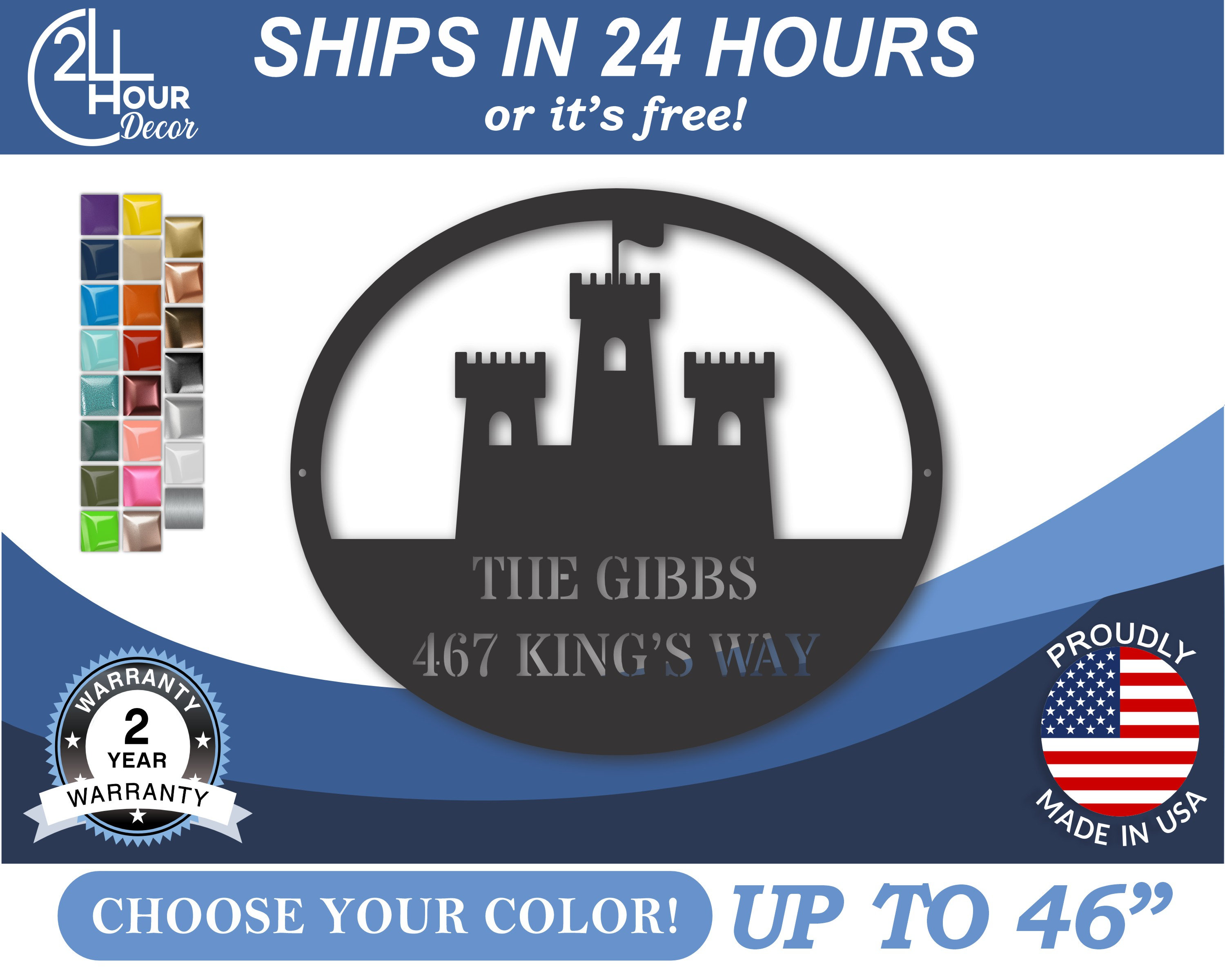Custom Metal Castle Fort Wall Art | Custom Medieval Metal Sign | 22 ...
