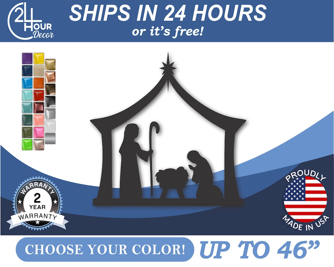 Metal Nativity Scene Metal Christmas Nativity Garden Art 22 Color