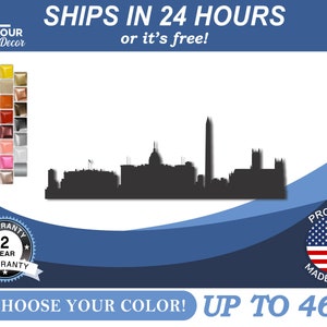 Custom Metal Washington DC Skyline | 22 Farbvarianten