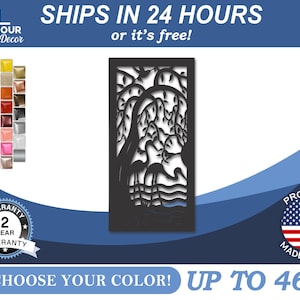 Metal Egrets Under Willow Tree Wall Art | Metal Landscape Sign | 22 Color Options
