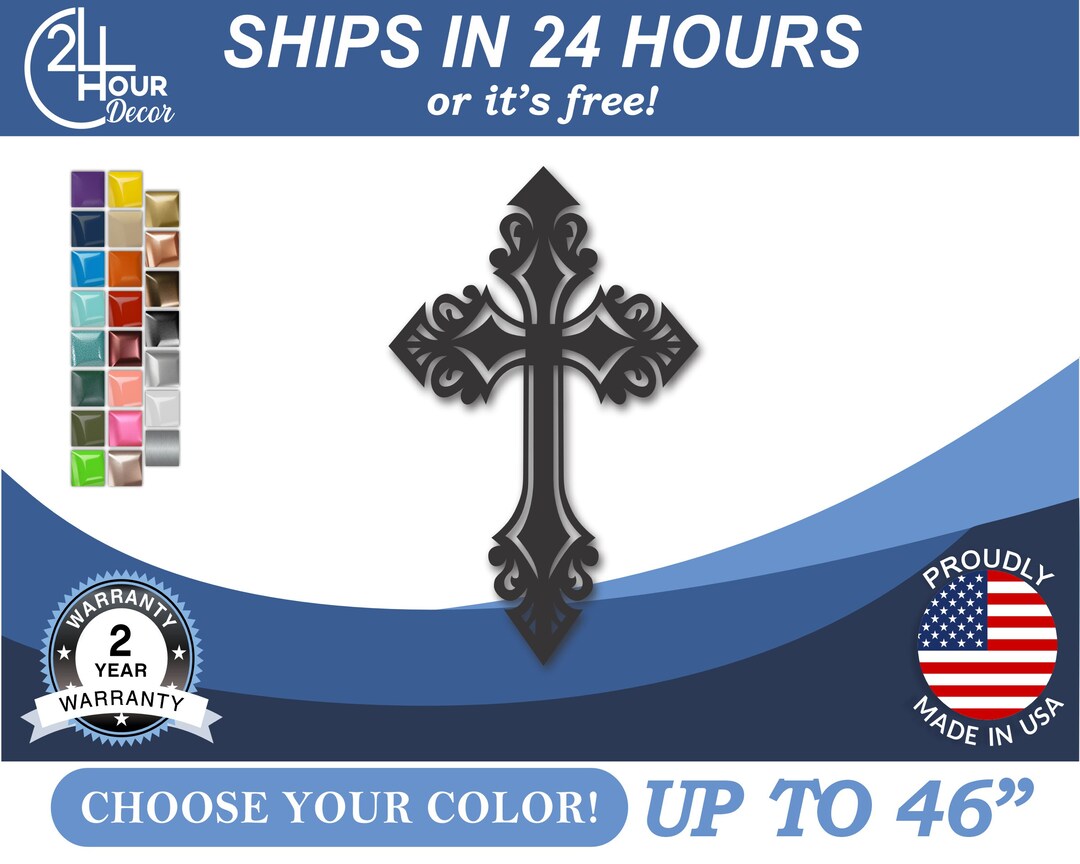 Metal Cross Wall Art 22 Color Options Etsy