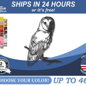 Custom Metal Owl Tree Stake Wall Art - Metal Garden Sign - 22 Color Options