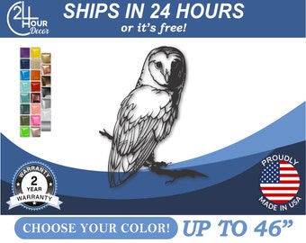 Custom Metal Owl Tree Stake Wall Art - Metal Garden Sign - 22 Color Options