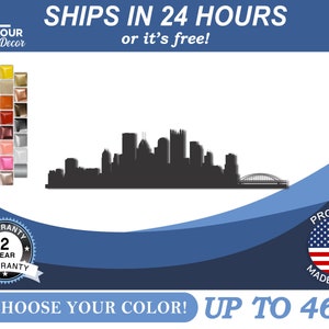 Custom Metal Pittsburgh Skyline | 22 color options