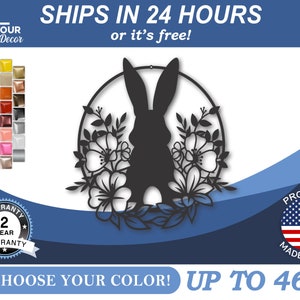 Metal Spring Bunny Wall Art - 22 Color Options