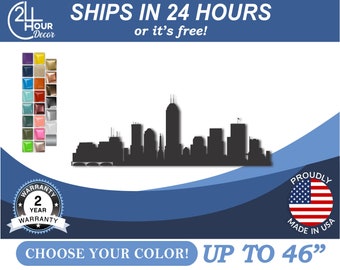 Metal, Powder Coated Steel, Indianapolis Skyline Sign | 16 Gauge | 22 Colors | Indoor Outdoor Decor