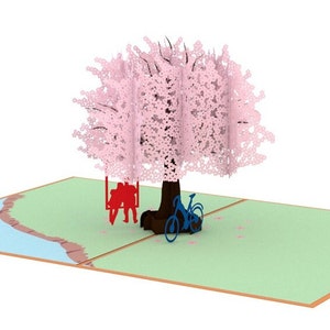 Biglietto pop-up Biglietto 3D Albero con regalo d'amore 15 x 20 cm