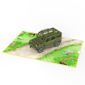 Pop Up Card 3D Klassisches Jeep Auto Geschenk karte 15x20 cm