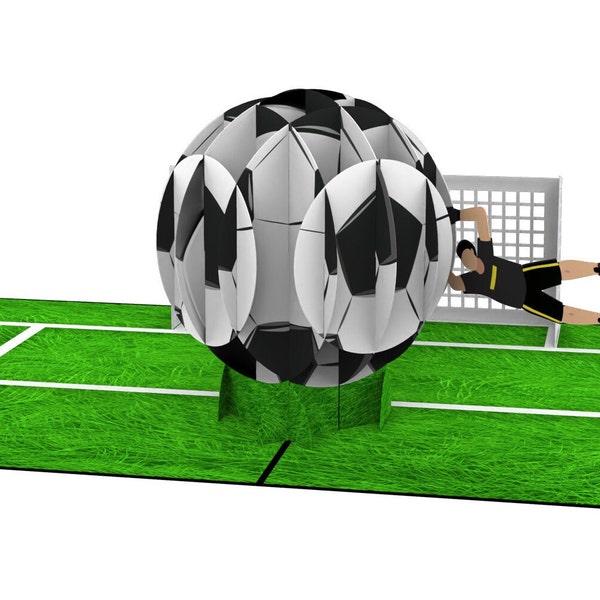 Pop Up Karte 3D Fußball Tor Sport Geschenk 15x20 cm