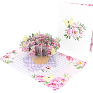 Pfingstrose Korb Geschenk Karte Grußkarten 15x20 cm