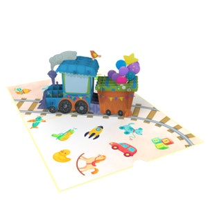 Biglietto pop-up regalo treno Choo Choo
