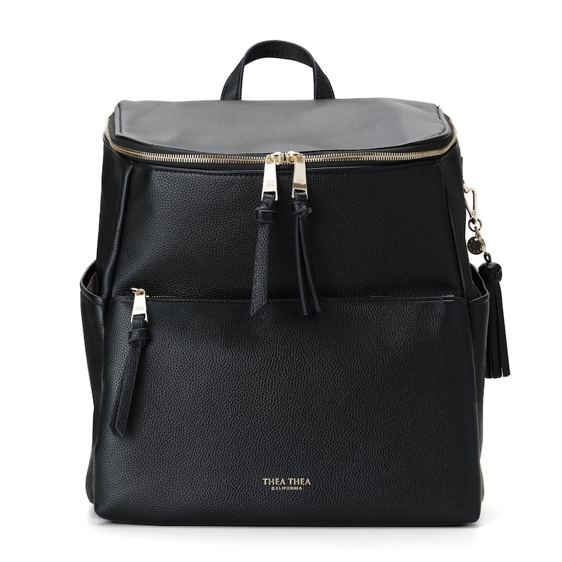 Black Diaper Backpack Faux Leather Diaper Bag Baby Travel Etsy