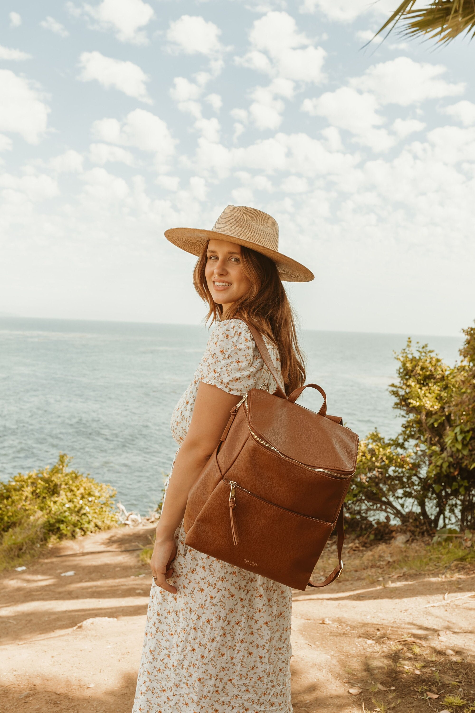 Leather nappy backpack cheap