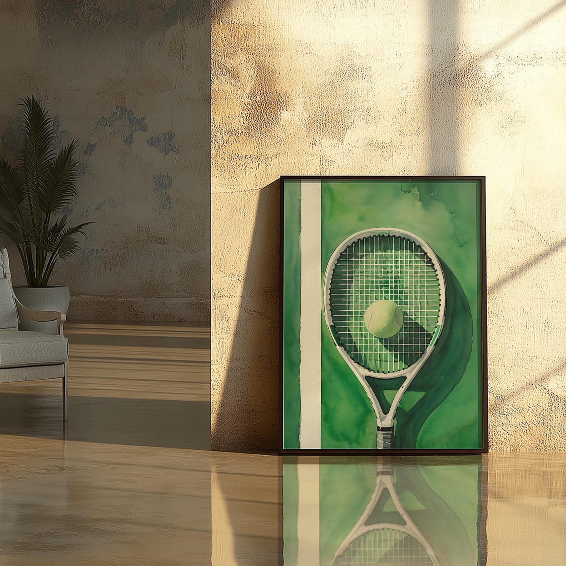 Tennis Wall Art Green Tennis Print Sports Decor Racket And Ball tennis-wall-art-green-tennis-print-sports-decor-racket-and-ball