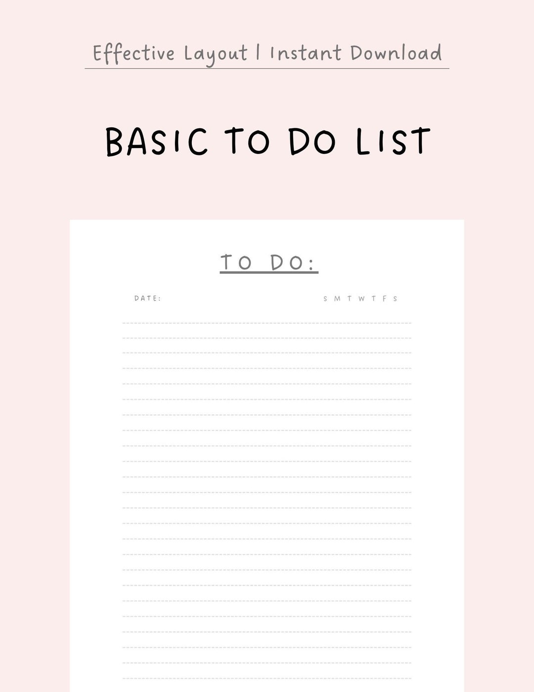 Basic to Do List Task List Notes Etsy