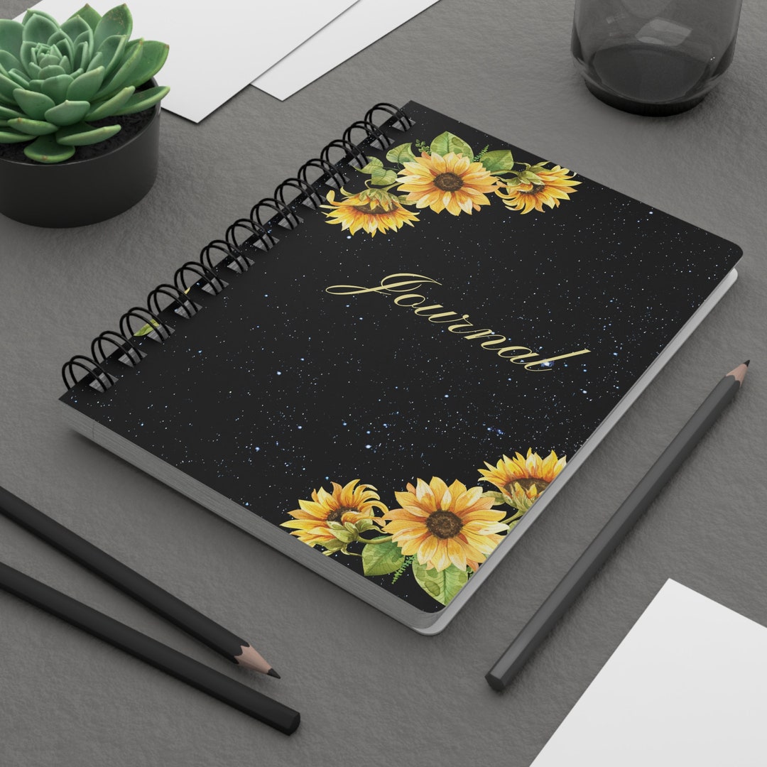 Sunflowers and Stars Spiral Bound Journal - Etsy