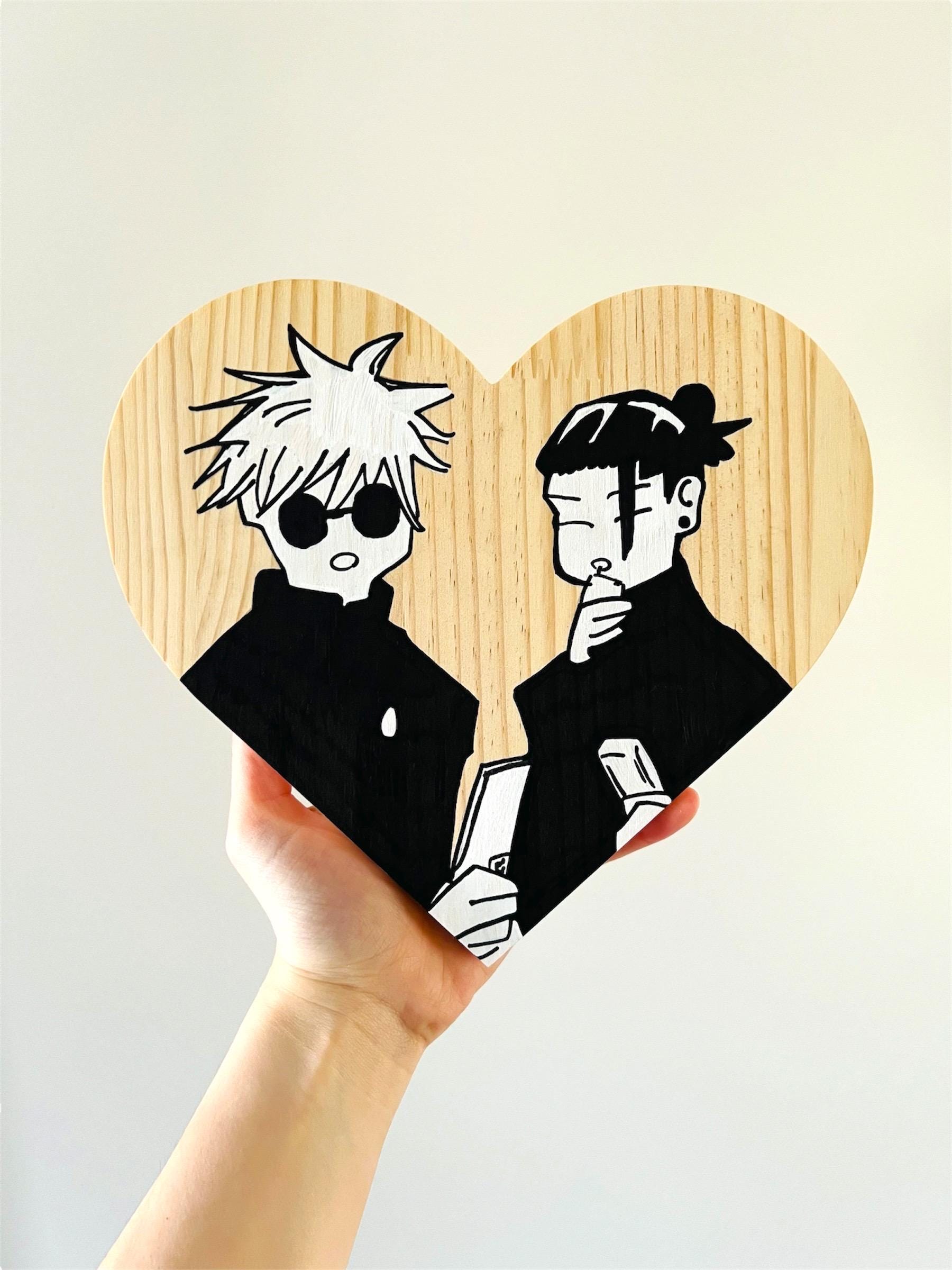 Gojo and Geto Heart Painting Canvas JJK - Etsy
