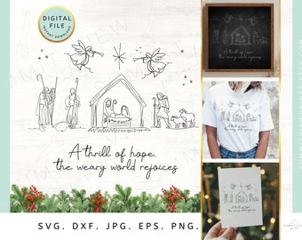 Julklapp SVG, En spänning av hopp juldesign (digital nedladdning)
