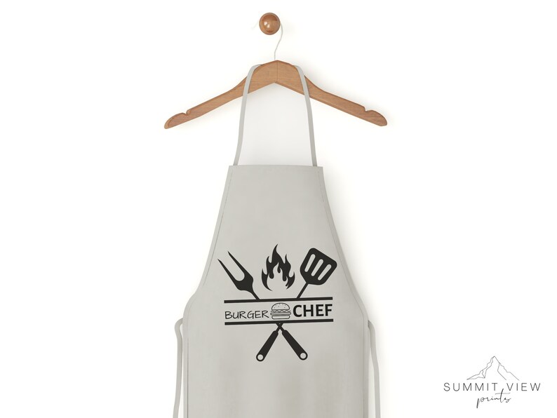 Burger Chef SVG, Grilldesign med gaffel och spatel (digital nedladdning) bild 4