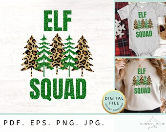 Elf Squad Christmas PNG Design (Digital Download)