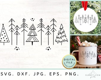 Alberi di Natale moderni SVG, PNG, file Cricut Cut (download digitale)