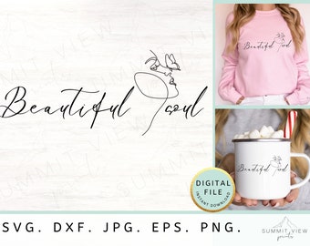 Bella anima SVG PNG Design moderno SVG File SVG per Cricut Download digitale Farfalla Svg Cricut Svg Floreale Svg Font Script Svg Line Art