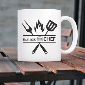 Burger Chef SVG, Grilldesign med gaffel och spatel (digital nedladdning) bild 3