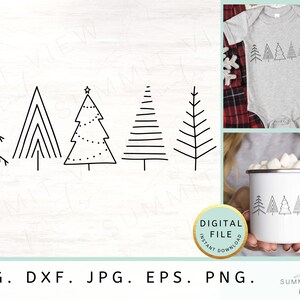 Christmas Trees SVG PNG Modern Svg Design SVG Files for Cricut Winter Svg Cricut Svg Winter Theme Svg Christmas Tag Svg Gift Tag Svg Png R7