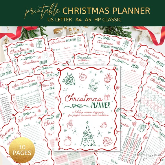 Hand-Drawn Christmas Planner Printable: Holiday Organizer (PDF) CP2