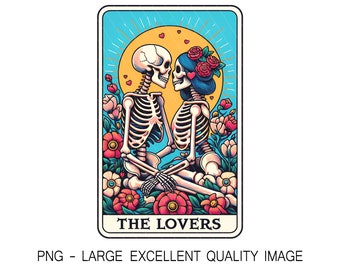 Die Liebende Tarot-Karte PNG, Retro Summer Vibes (Nur digital)