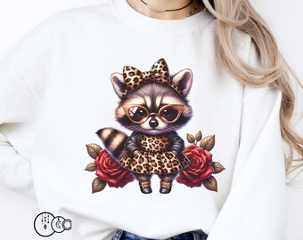 Sassy Raccoon PNG, Gold Leopard Mama Sublimation design, Funny Boujee Digital Design for Shirt