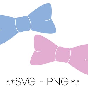 PNG Fiocchi blu rosa SVG Ideale per Baby Shower PNG Baby Gender Reveal Card Inviti Clipart Set. Download istantaneo