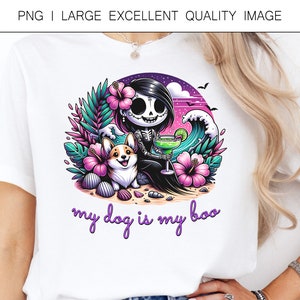 My Dog Is My Boo Corgi PNG Cute Hot Ghoul Summer PNG voor shirtontwerp, kunst aan de muur, sublimatie, DTF-afdrukken, enz. Alleen digitaal