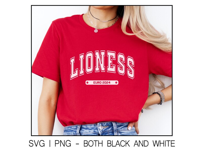 Lioness Euro 2024 PNG English Football Graphics for Sublimation, DTF