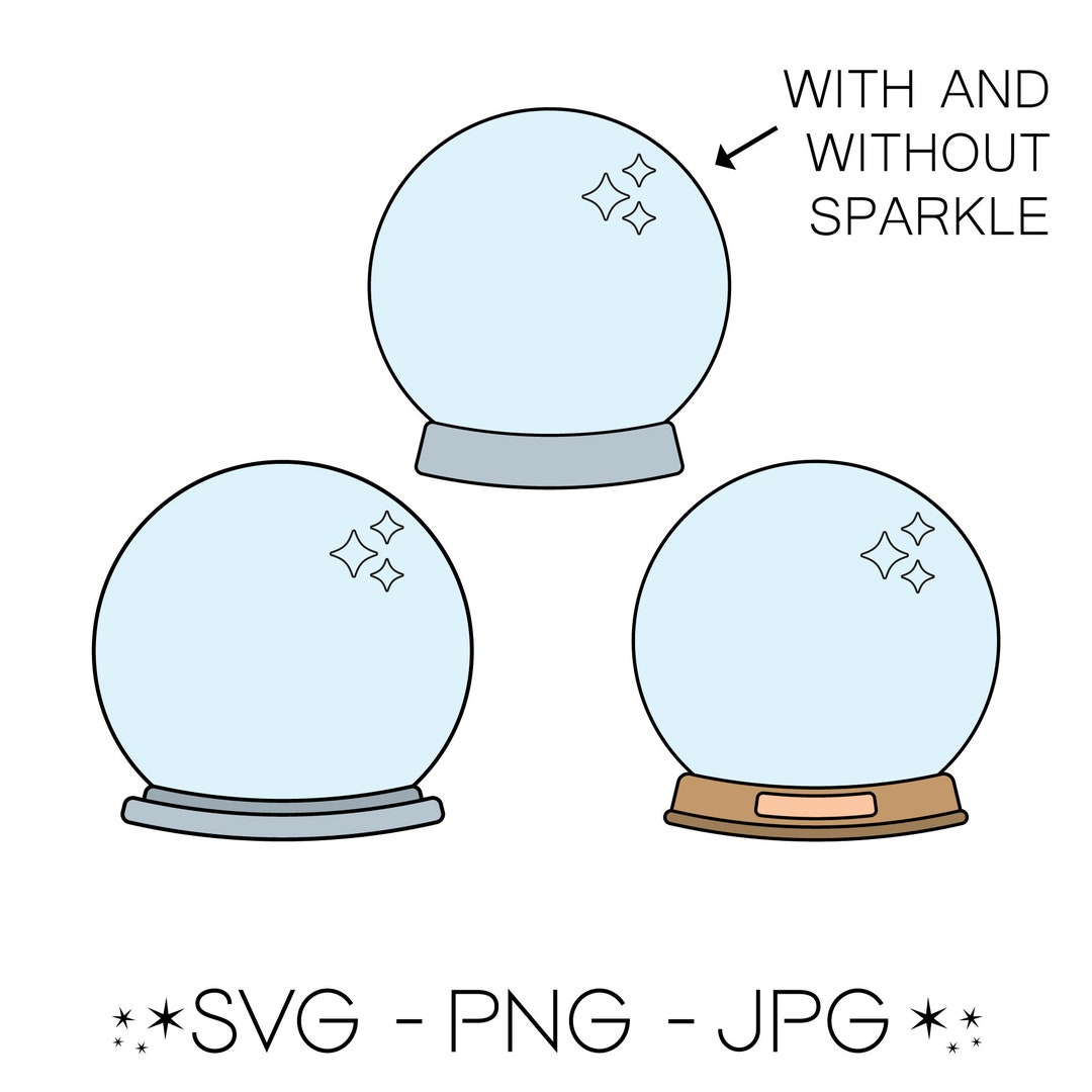 Crystal Ball Snow Globe SVG PNG JPG. Halloween Christmas Etsy UK