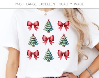 Christmas Coquette Bows and Xmas Tree Shirt Design (Digital Only)