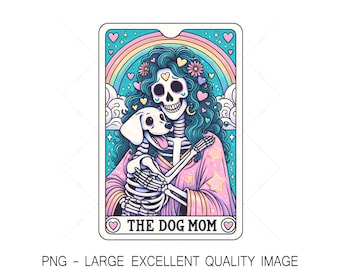 Dog Mom Tarot Card PNG, Skeleton Design (Digital Only)
