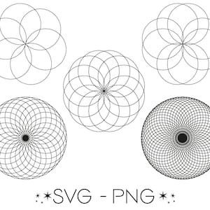 Y2k Kreismuster SVG, PNG. Trippy Infinite Muster für Sublimation, Laser usw. Digitaler Download