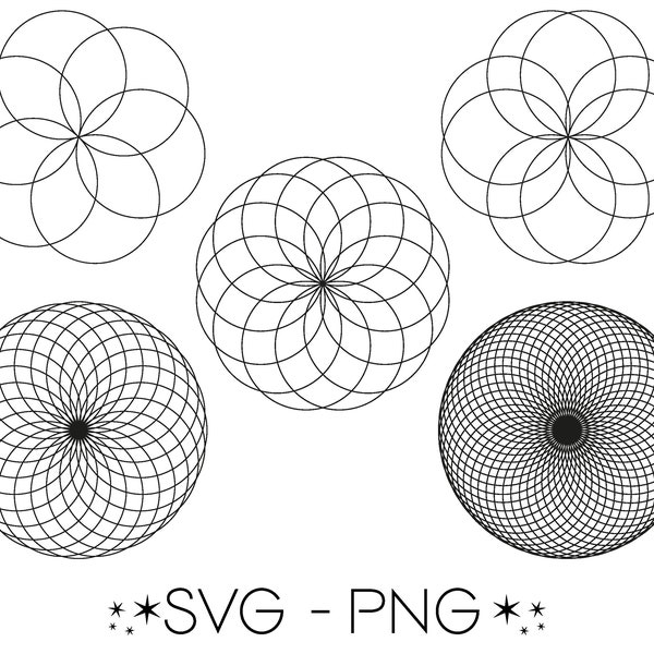 Y2k Kreismuster SVG, PNG. Trippy Infinite Muster für Sublimation, Laser usw. Digitaler Download