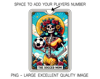 Soccer Mom Tarot Card Skeleton Woman PNG, Shirt Design (Digital Only)