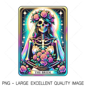 Die Braut-Tarot-Karte PNG. Spaß Verlobte Verlobung Hochzeit PNG für Sublimation, DTF Laser usw. Digitaler Download