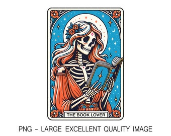 Carta del Tarot para Amantes de los Libros PNG, Diseño para Lectores Literarios (Solo Digital)