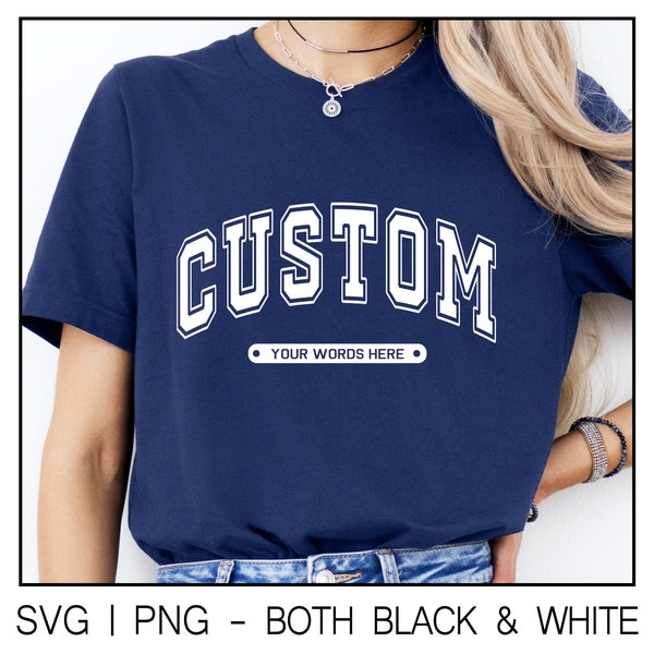 Custom Varsity Style SVG & PNG Personalized Graphics for Sublimation, DTF Printing, etc. Digital Download