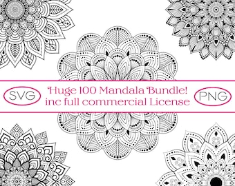 Huge Mandala SVG Bundle! Zentangle Art Bundle. Geometric Patterns for Sublimation, Cutting Machines, etc. Digital Download