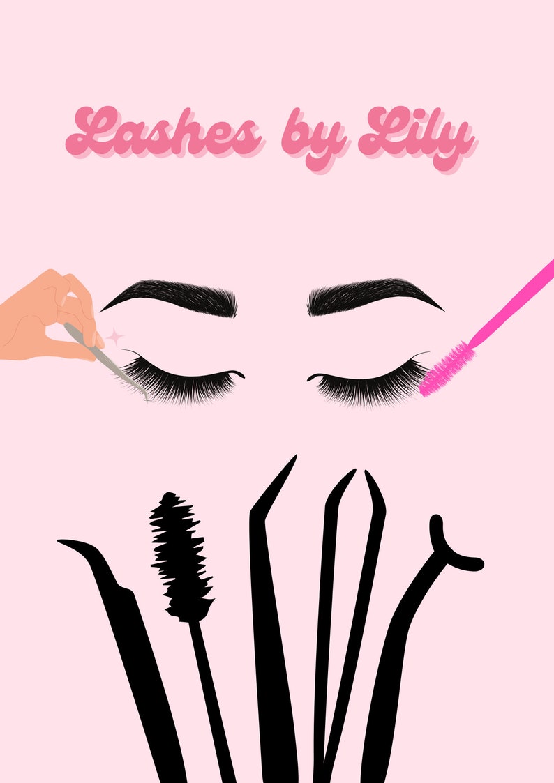 Script Text Poster Printable and Editable Eyelash Technician Poster - Etsy